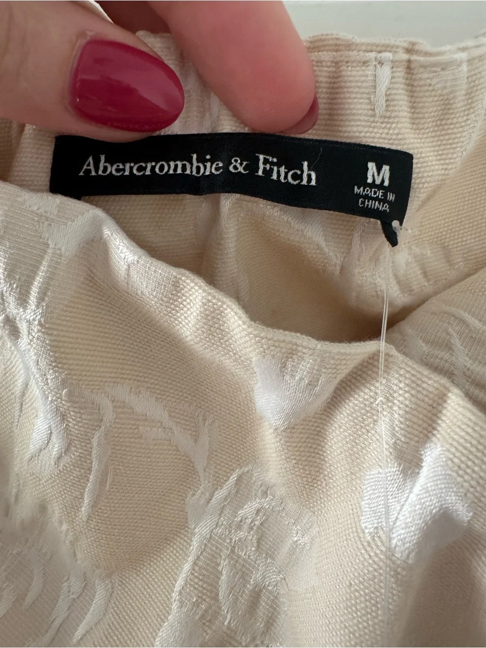 Abercrombie & Fitch Cream Lace Midi Dress with Spaghetti Straps